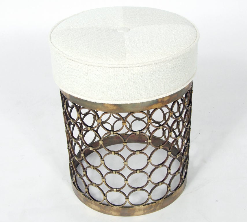 Elegant Brass Fretwork Stool