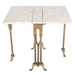 Italian Marble and Brass Folding Table