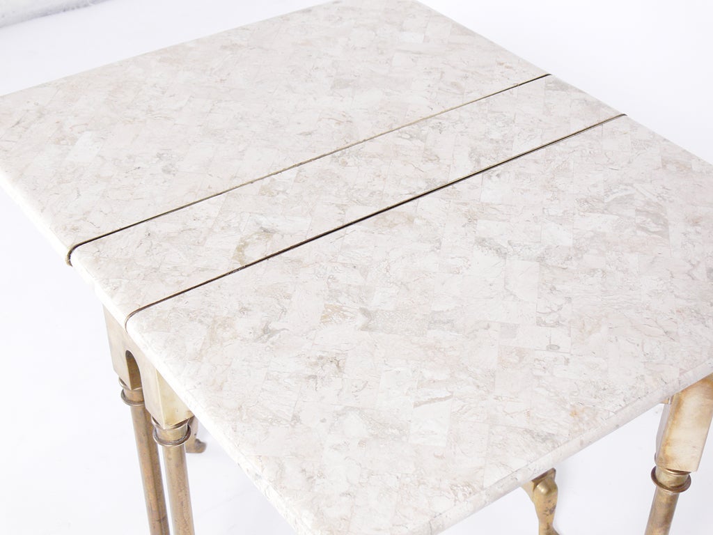 Italian Marble and Brass Folding Table 2