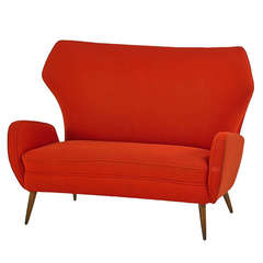 Italian Mid Century Settee in the Manner of Carlo di Carli