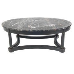 Elegant 1940's Oval Marble Top Coffee Table