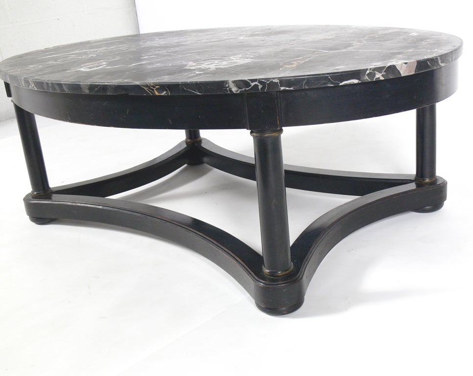 Elegant 1940's Oval Marble Top Coffee Table 1