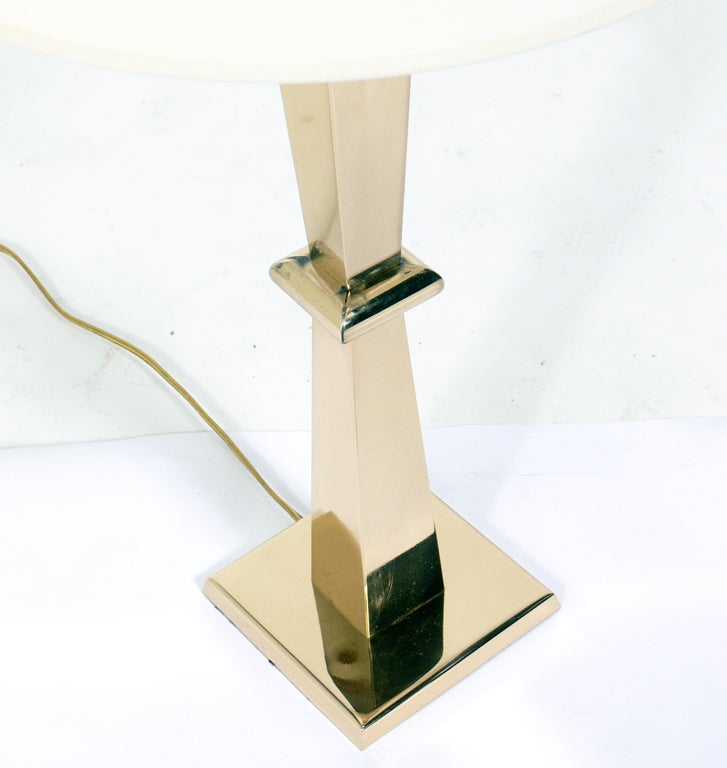 Plated Elegant Brass Desk Lamp For Sale