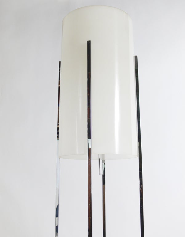 Clean Lined Chrome Floor Lamp, designed by Paul Mayen for Habitat, circa 1960's.