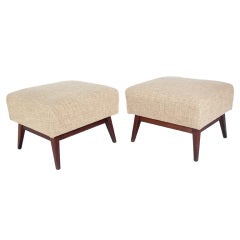 Pair of Clean Lined Stools or Ottomans by Jens Risom