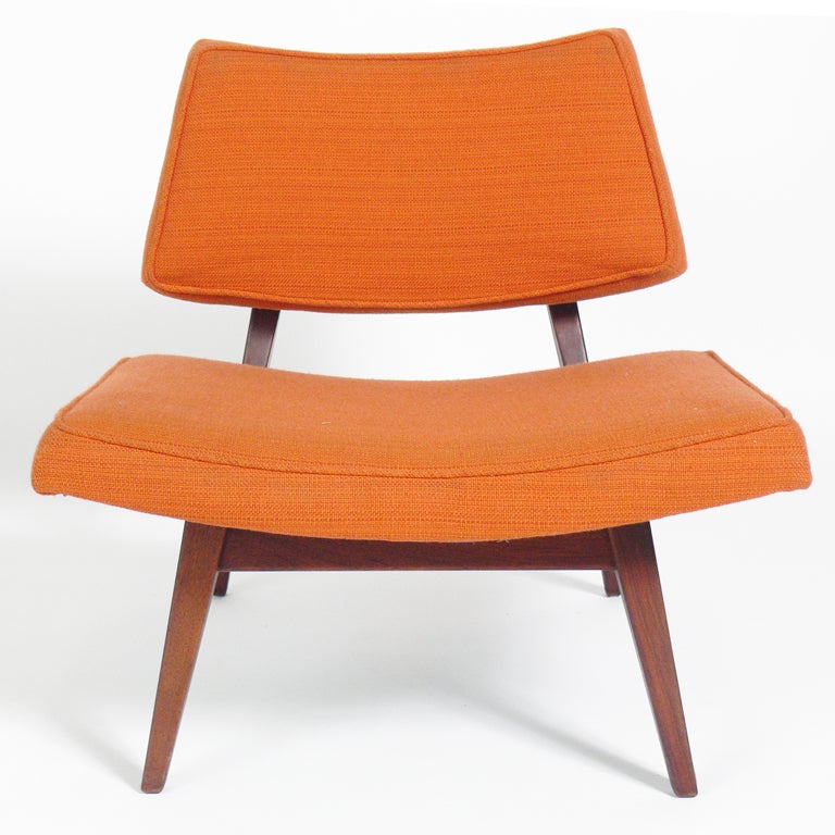 Pair of Sculptural Modern Slipper Chairs by Jens Risom at 1stDibs