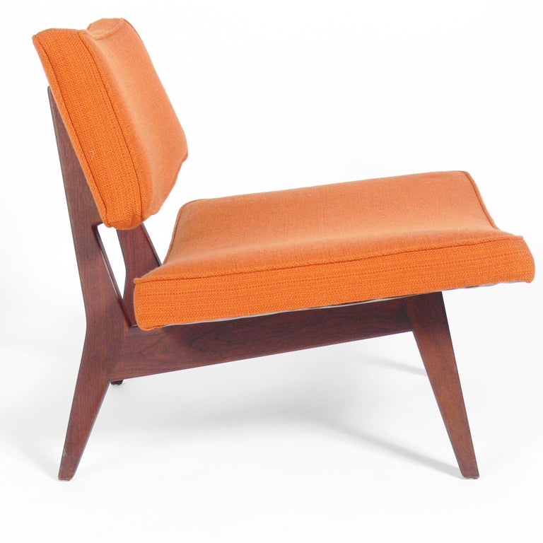 Pair of Sculptural Modern Slipper Chairs by Jens Risom at 1stDibs