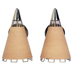 Pair of Rope Wrapped Modern Sconces          Very Nautical