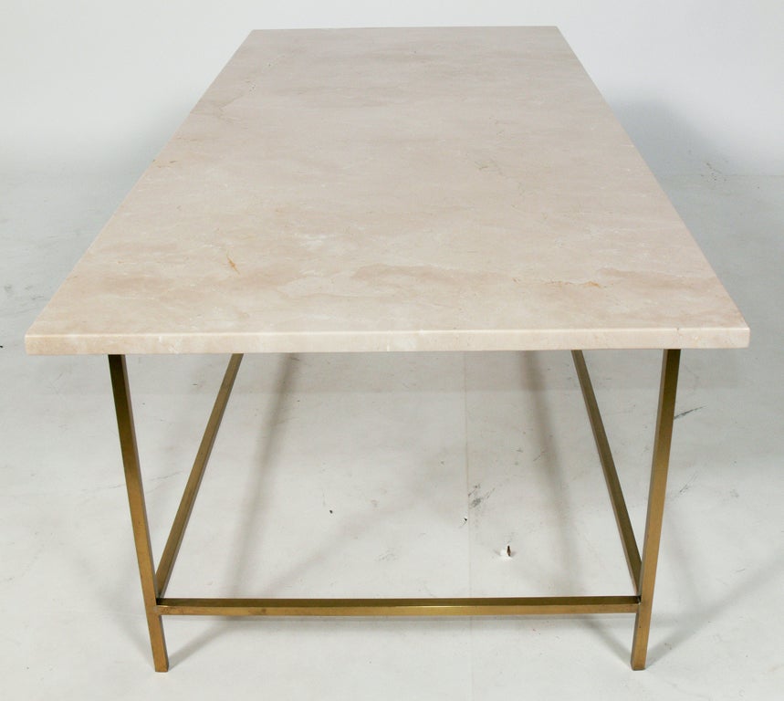 Mid-Century Modern Modernist Brass and Marble Coffee Table by Paul McCobb