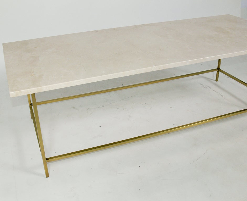 American Modernist Brass and Marble Coffee Table by Paul McCobb
