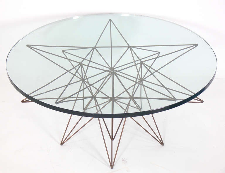 Sculptural Metal Coffee Table Base attributed to Rene Brancusi