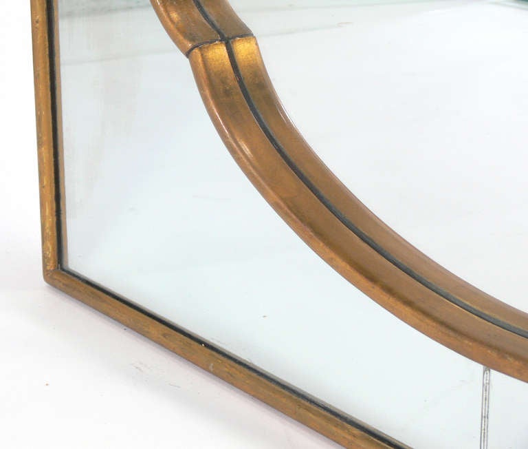 Mid-Century Modern Glamorous Asian Influenced Gilt Mirror