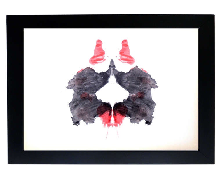 Group of Original Abstract Rorschach Inkblot Test Prints, circa 1950's. Framed in clean lined black gallery frames. Originally created in 1921 by Hermann Rorschac for psychodiagnostics, these framed works have a wonderful abstract feel and are a