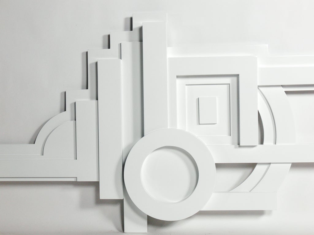 Large Scale Abstract Wall Sculpture in White Lacquer