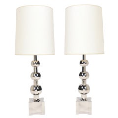 Pair of Nickel Plated Lamps