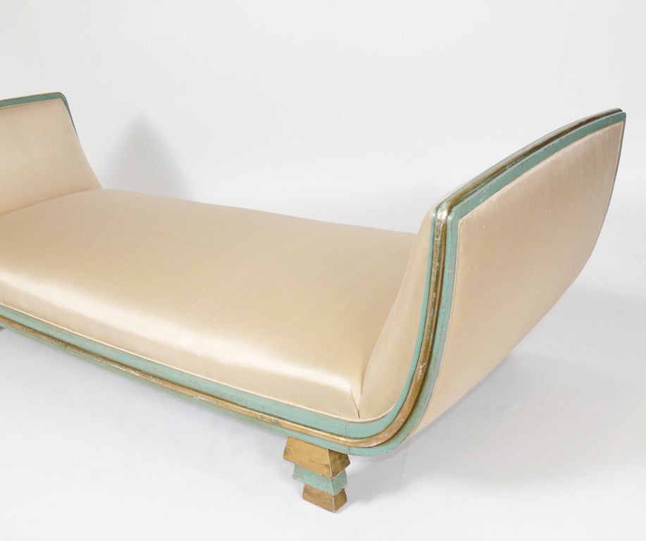 Wood Rare Skyscraper Daybed or Chaise Longue designed by Paul Frankl