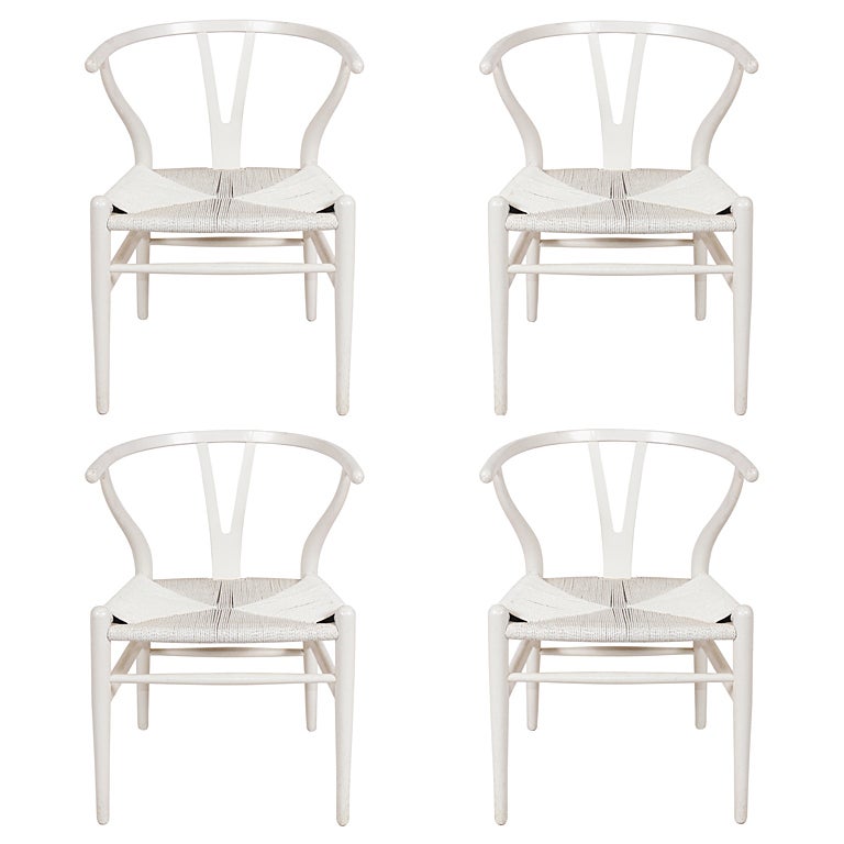 white wishbone dining chairs