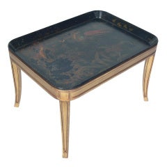 Chinoiserie Tray Table with Gold Leaf Base
