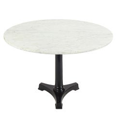 White Marble Dining or Breakfast Table with Industrial Iron Base