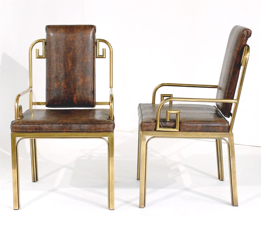 Pair of Brass Arm Chairs by Mastercraft 2
