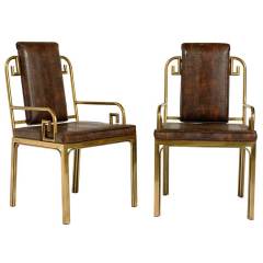 Pair of Brass Arm Chairs by Mastercraft