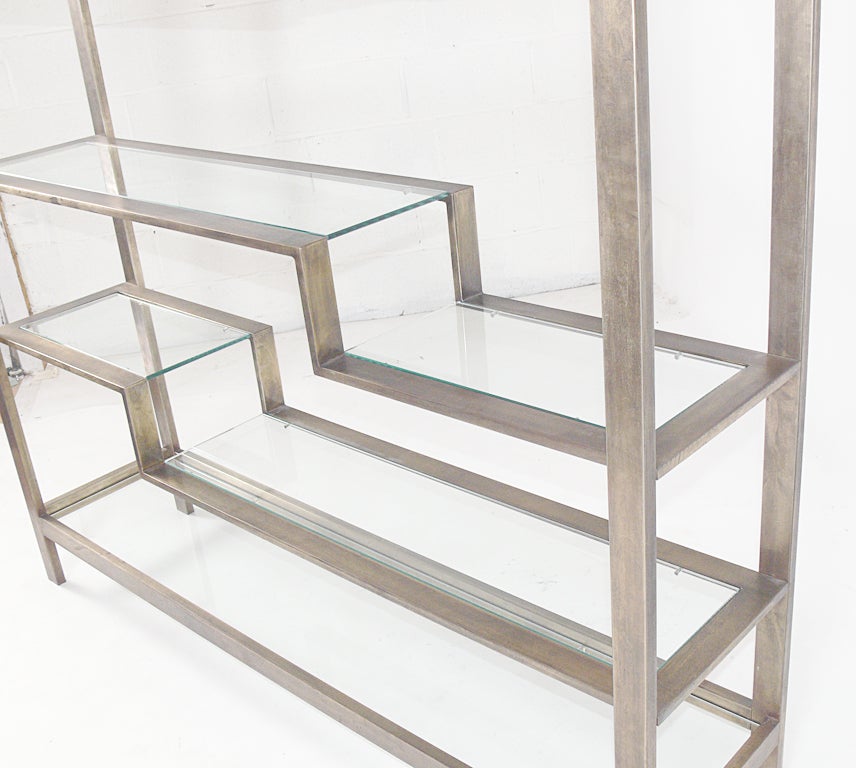 Mid-20th Century Large Scale Modernist Etagere or Bookcase in Bronze Finish