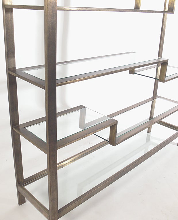 Large Scale Modernist Etagere or Bookcase in Bronze Finish 1