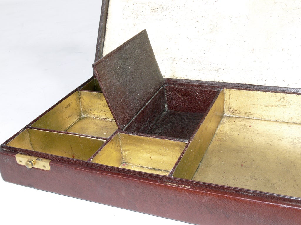 Mid-20th Century Pair of Hermes Leather Boxes