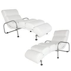 Paar Warren McArthur Chaise Longue-Stühle aus Chaiselongue