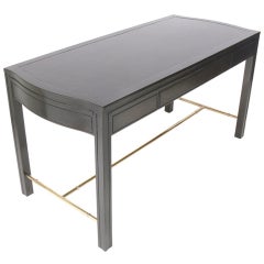 Flare Side Modern Desk with Brass Stretcher