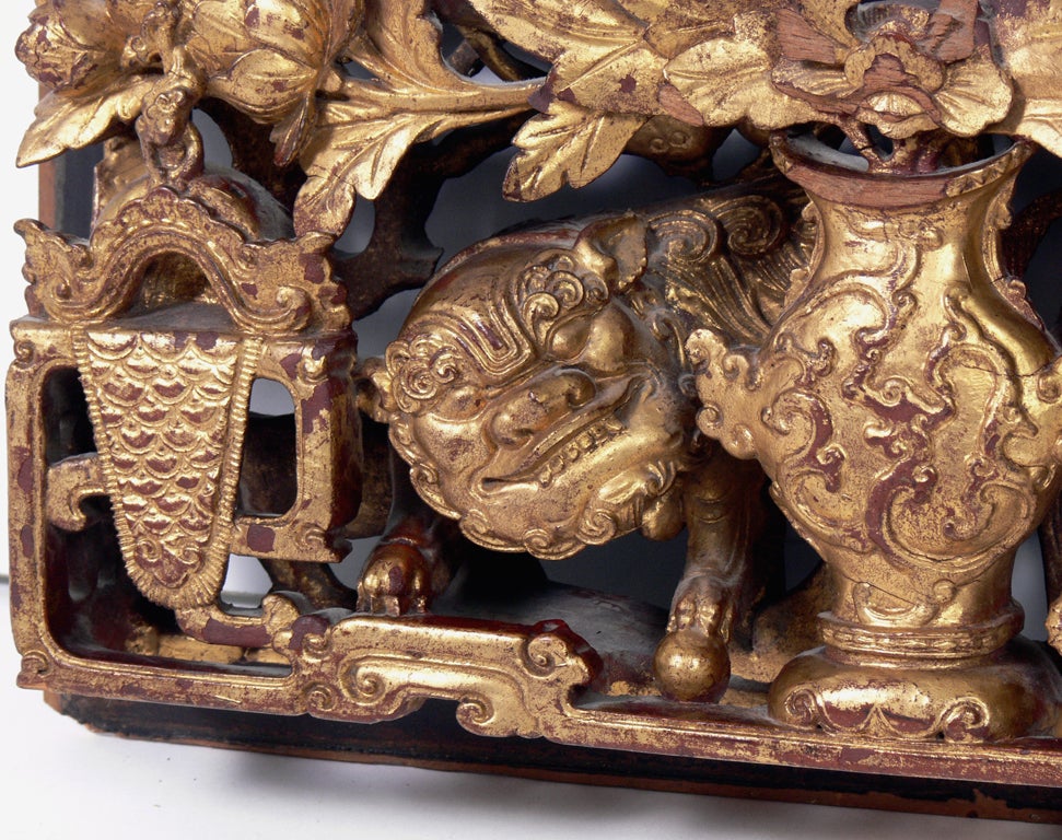 Hand Carved Chinese Panels in Gilt Finish - Seven Available 7