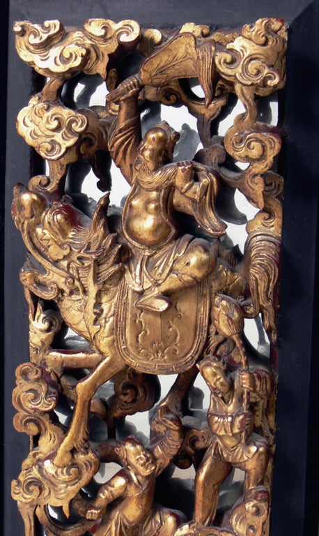 Hand Carved Chinese Panels in Gilt Finish - Seven Available 3