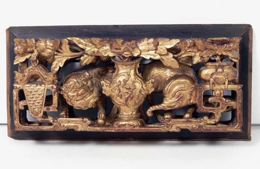 Hand Carved Chinese Panels in Gilt Finish - Seven Available 6