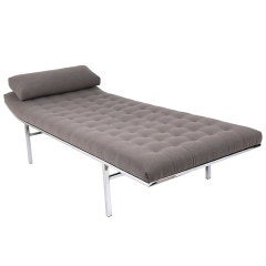 Vintage Modern Chrome Daybed with Biscuit Tufting