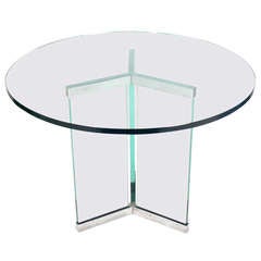 Clean Lined Chrome and Glass Center or Coffee Table by Leon Rosen for Pace