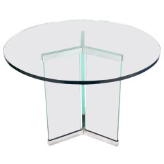 Clean Lined Chrome and Glass Center or Coffee Table by Leon Rosen for Pace