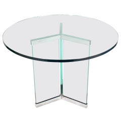 Clean Lined Chrome and Glass Center or Coffee Table by Leon Rosen for Pace