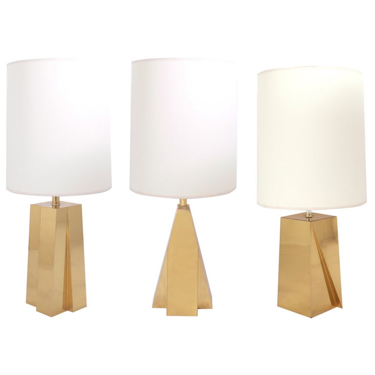 Sculptural Modernist Brass Lamps at 1stDibs