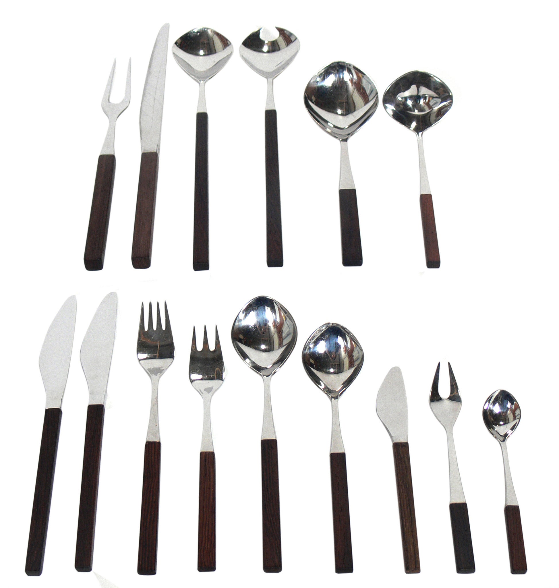 "Opus" Stainless Flatware Service for 12 Designed by Tias Eckhoff for Lundtofte