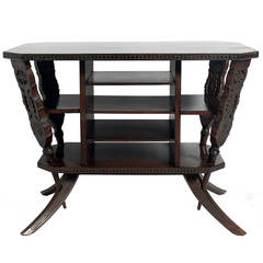 Carved and Splayed Leg Italian Table Attributed to Ettore Zaccari