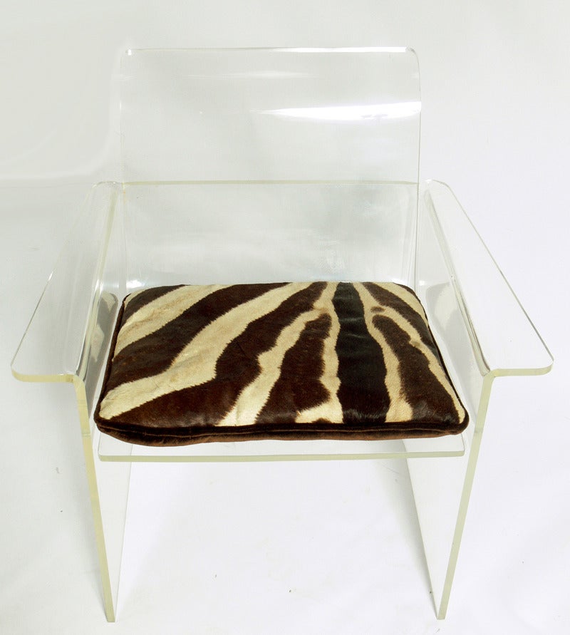 lucite chair with cushion