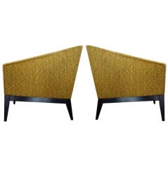 Pair of Angular Mid-Century Modern Lounge Chairs