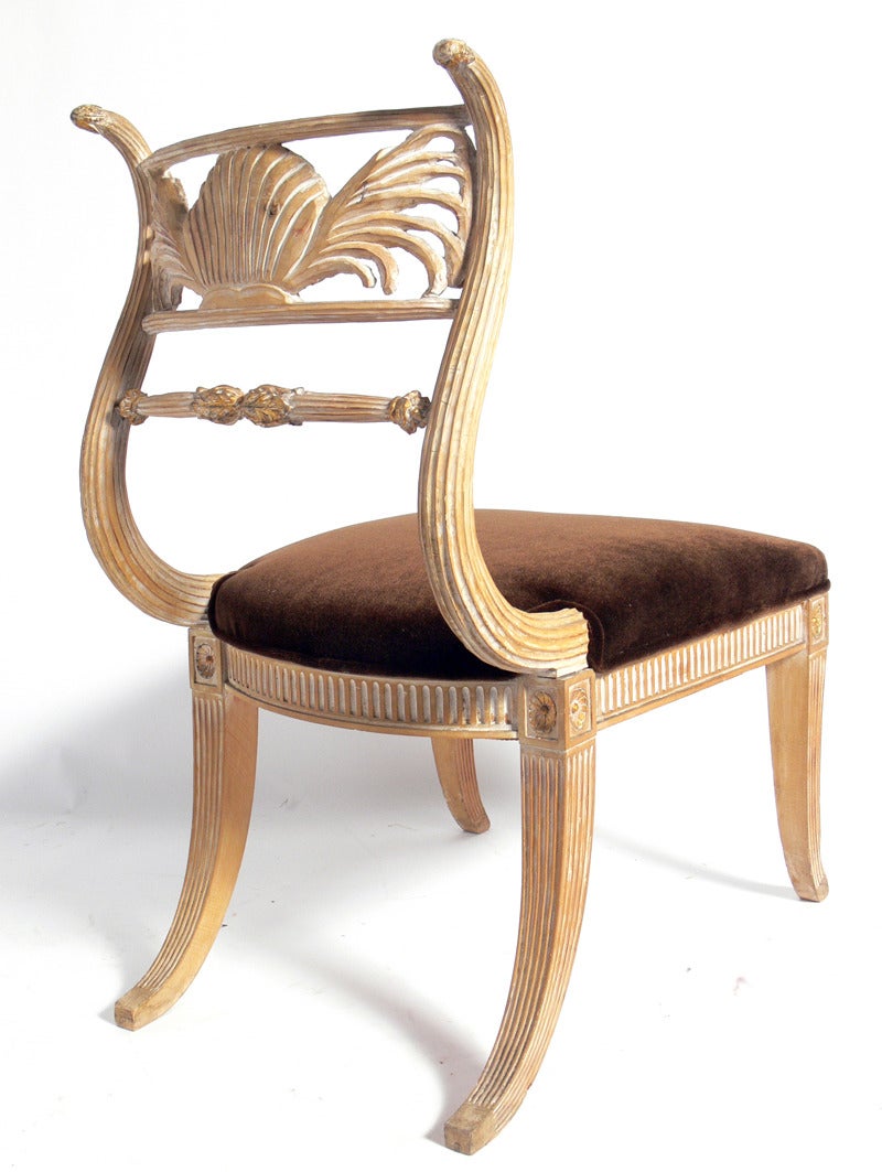 Hollywood Regency Curvaceous Klismos Chair