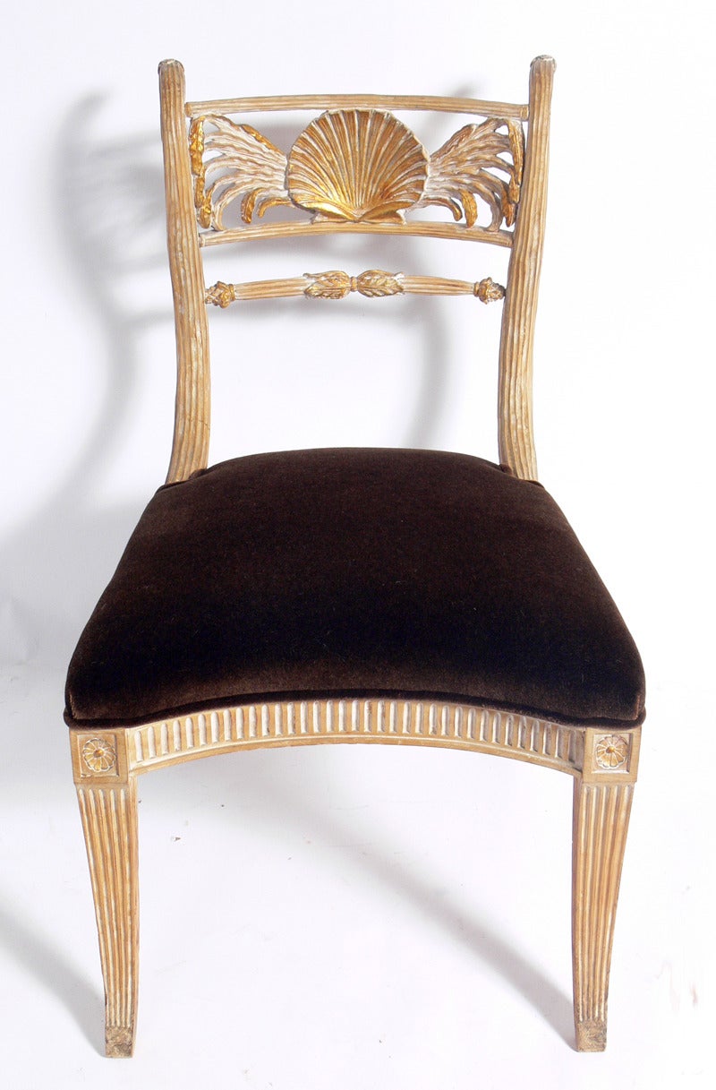 Carved Curvaceous Klismos Chair