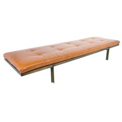 Unique Bronze and Leather Daybed by Architect Ira Grayboff