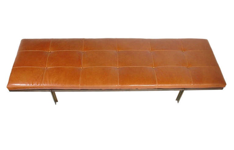 Mid-Century Modern Unique Bronze and Leather Daybed by Architect Ira Grayboff