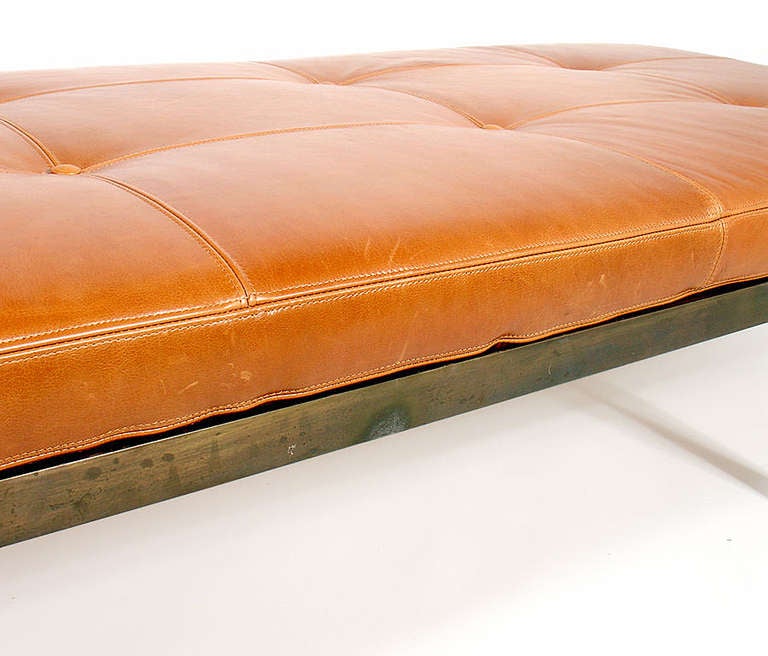 Mid-20th Century Unique Bronze and Leather Daybed by Architect Ira Grayboff