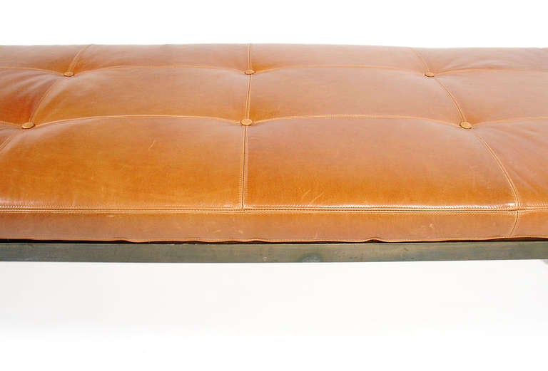 American Unique Bronze and Leather Daybed by Architect Ira Grayboff