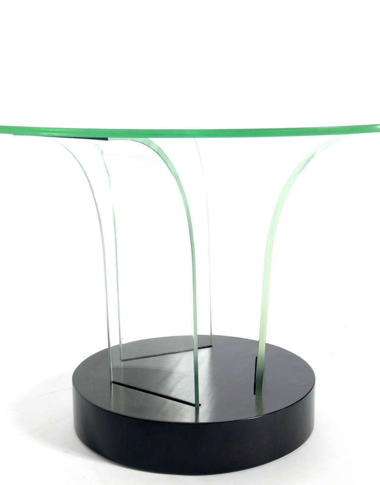 American Pair of Sculptural Glass End Tables by Modernage For Sale