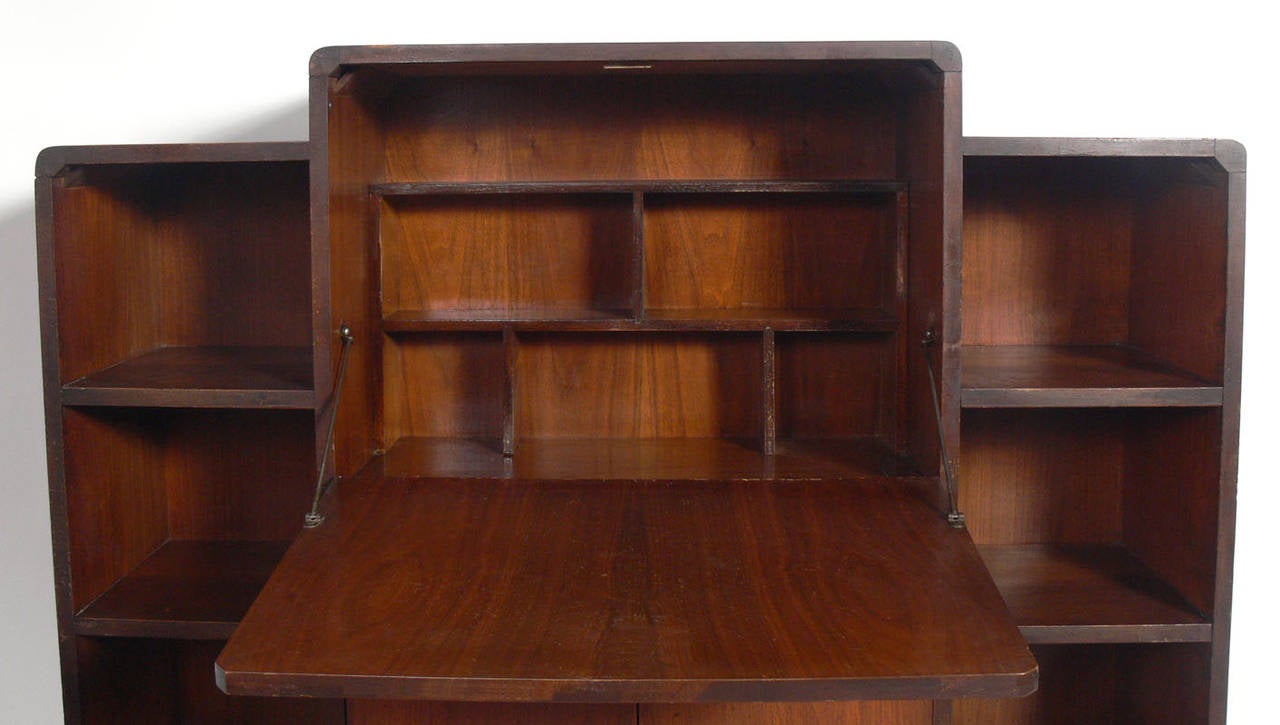 Walnut Art Deco Bookcases and Chests by Modernage